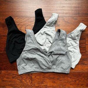 Women's Black and Gray Nursing Bra Set